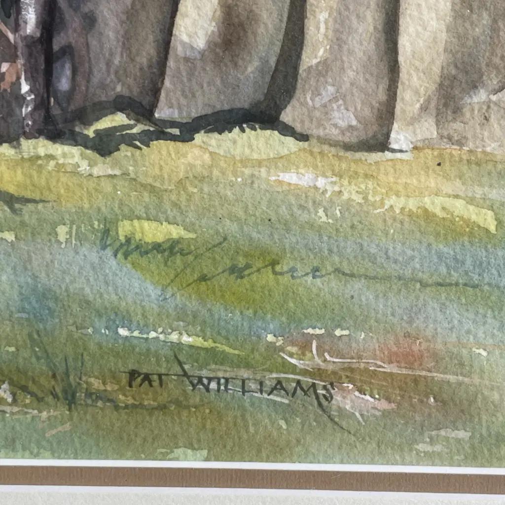 Original Signed and Framed Pat Williams Watercolour of Farm Scene. 93 x 86cm Image 1++