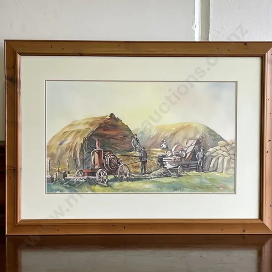 Original Signed and Framed Pat Williams Watercolour of Farm Scene. 93 x 86cm