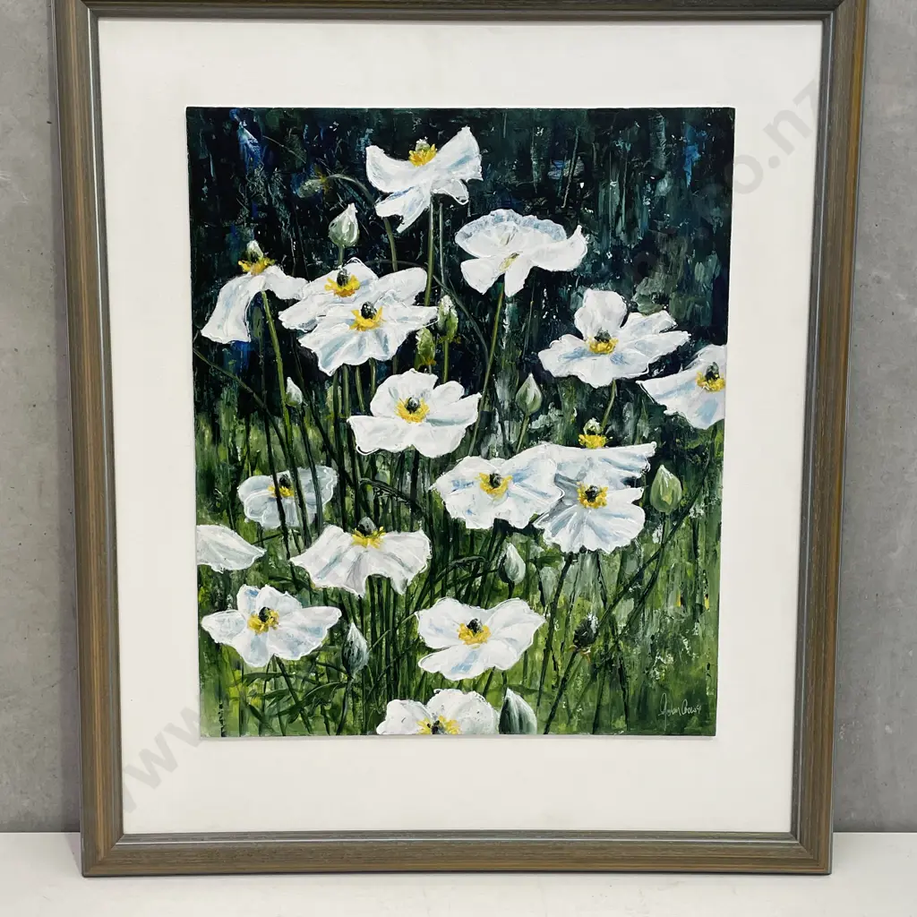 Framed Original Artwork signed Graham Crow, dated '91. Floral Themed. 72 x 62 Image 1++