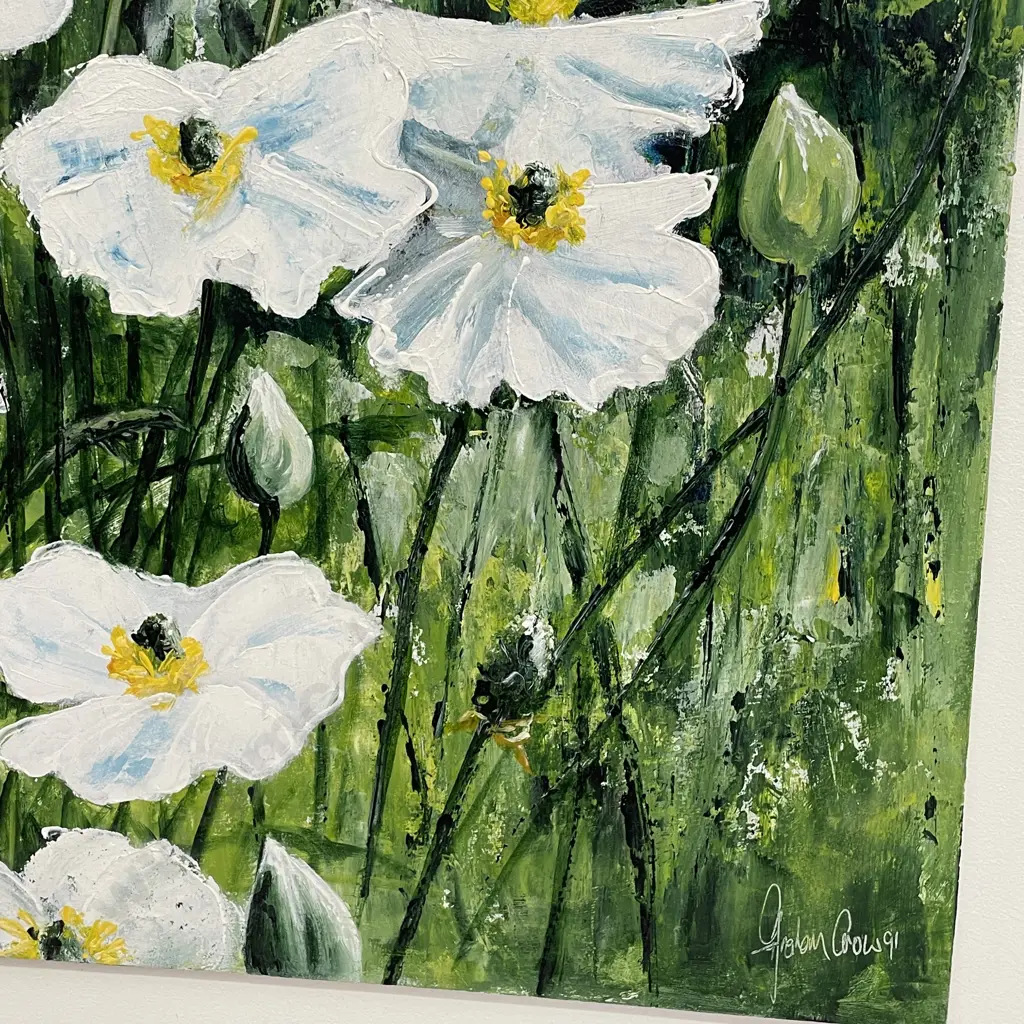 Framed Original Artwork signed Graham Crow, dated '91. Floral Themed. 72 x 62 Image 1++