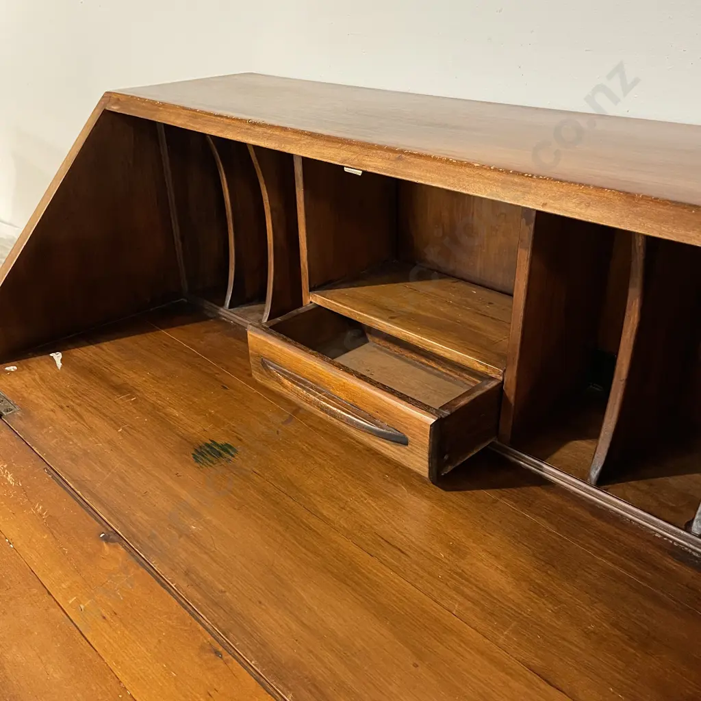 Antique Solid Wood Writing Desk. 3 Drawer drop down top. W76 H102 D45cm Image 1++