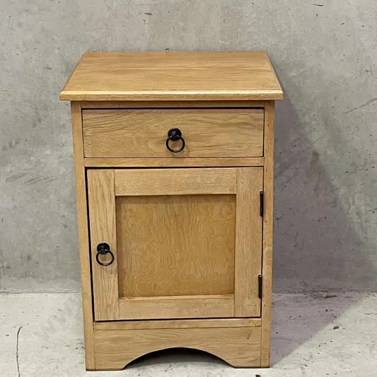 Wooden Bedside Cabinet. Single Door Single Drawer. H64 W43 D37cm