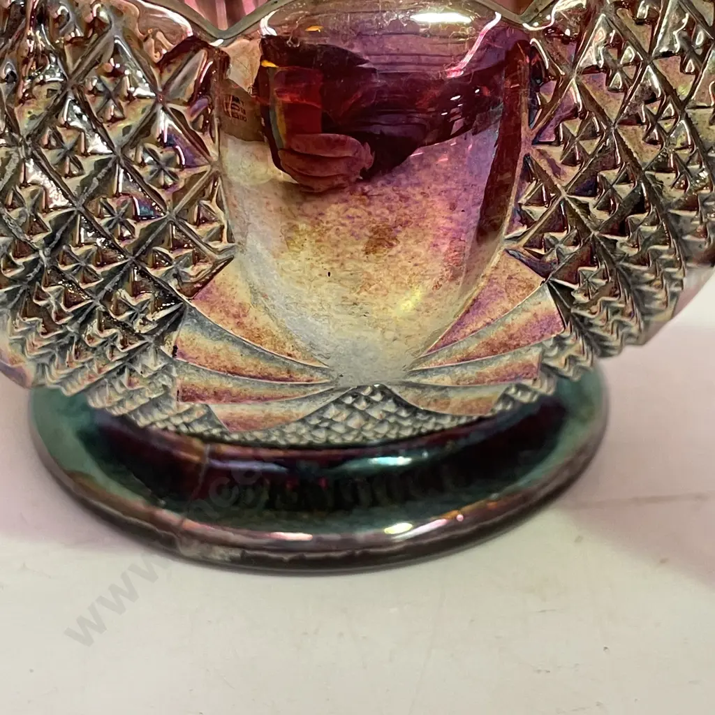 Vintage Fenton? Glass Jug and Bowl. Lustre finish Image 1++