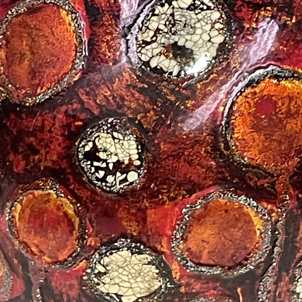 Stunning Bulbous Relief "Poppy" Pattern Vase. H36 Dia26cm Image 1++