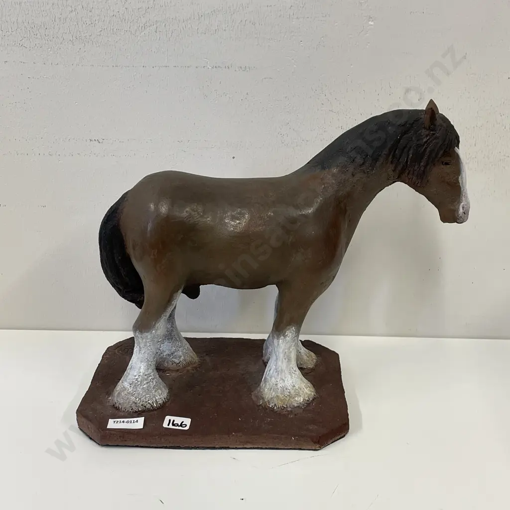 Sculpture of Horse on Concrete Plinth. Signed as shown. H28 L35cm Image 1++