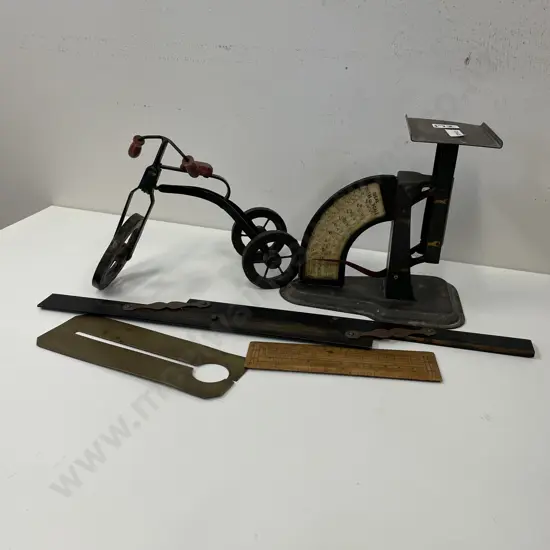 Vintage Postal Scales, Rulers and Bicycle Ornament