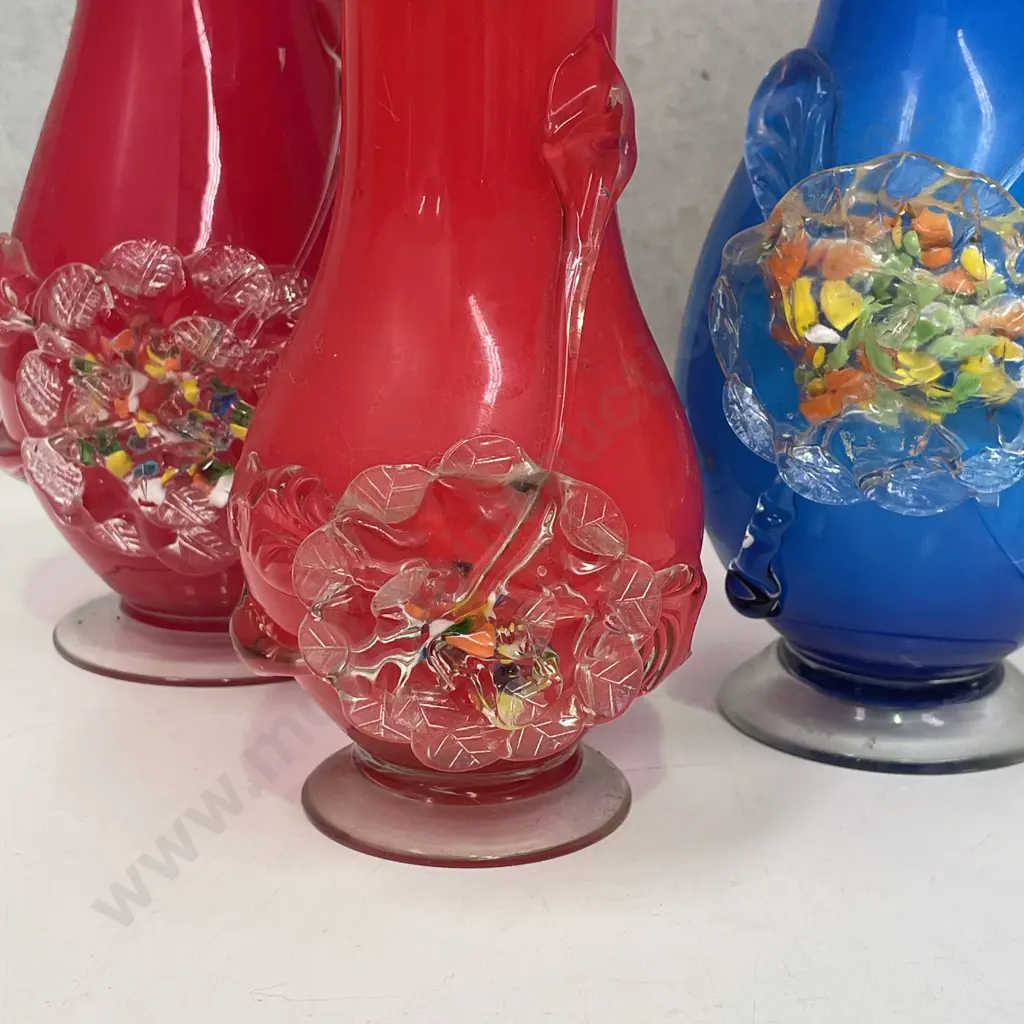 Three Vintage Fluted Tivoli Vases. H23cm and two at H20cm Image 1++