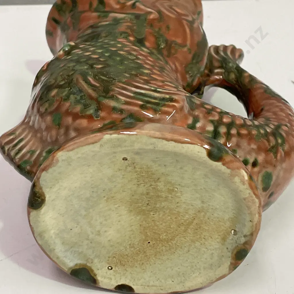 Majolica Drizzle Glazed Art Pottery Fish Jug H23cm Image 1++