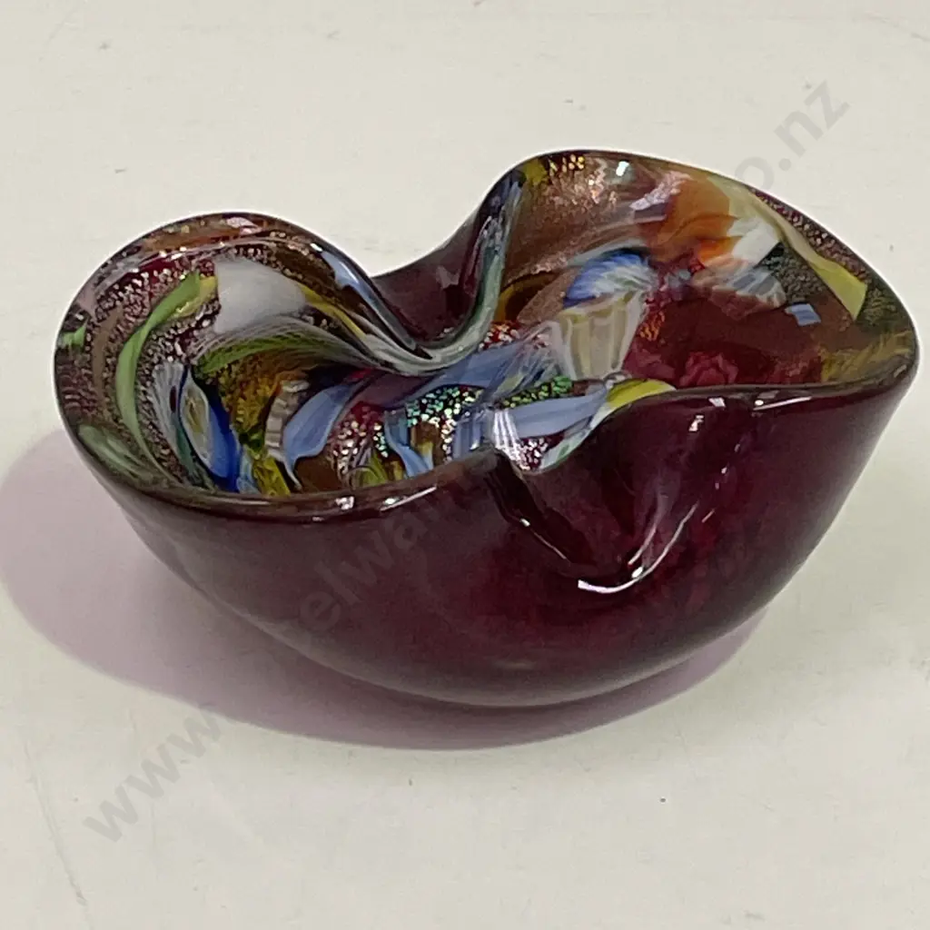 Vintage 1950's Murano Glass Ashtray. Giulio Radi Tutti-frutti colours Image 1++