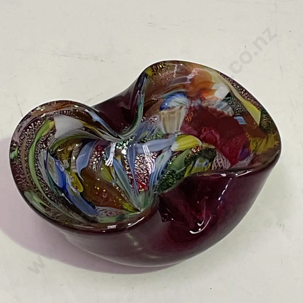 Vintage 1950's Murano Glass Ashtray. Giulio Radi Tutti-frutti colours Image 1++