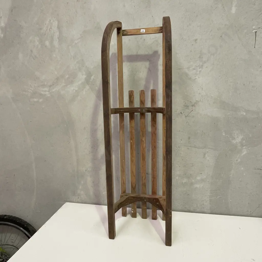 Antique European Bentwood Sled, Circa 1950s, L112cm Image 1++