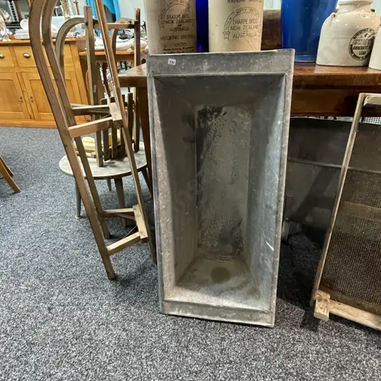 Vintage Zinc Water Trough, Circa 1940s, H20 W89 D43cm
