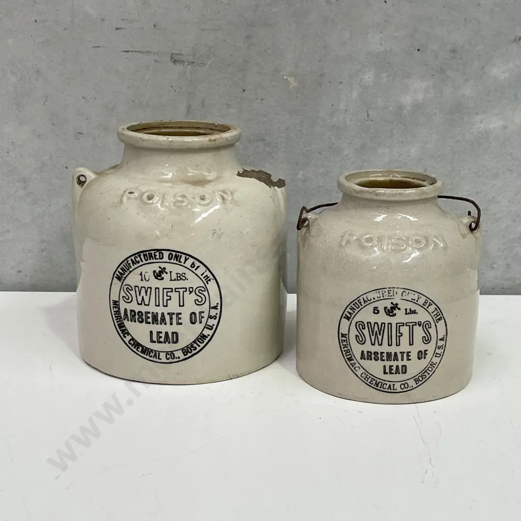 Two Vintage Swifts Stoneware Jars Image 1++