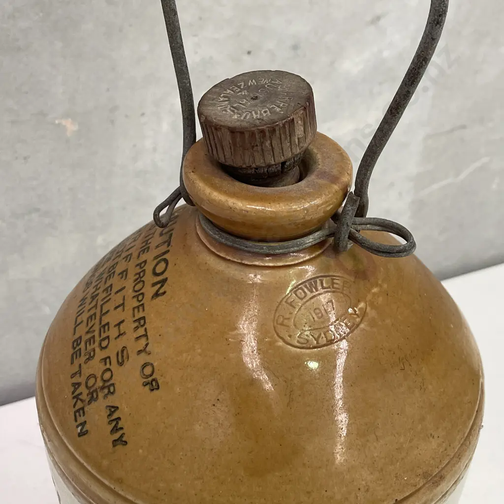 Vintage E Griffiths Stoneware Bottle H36cm Image 1++