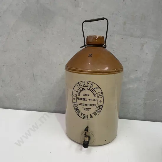 Vintage C. L. Innes and Co Stoneware bottle with Tap H46cm