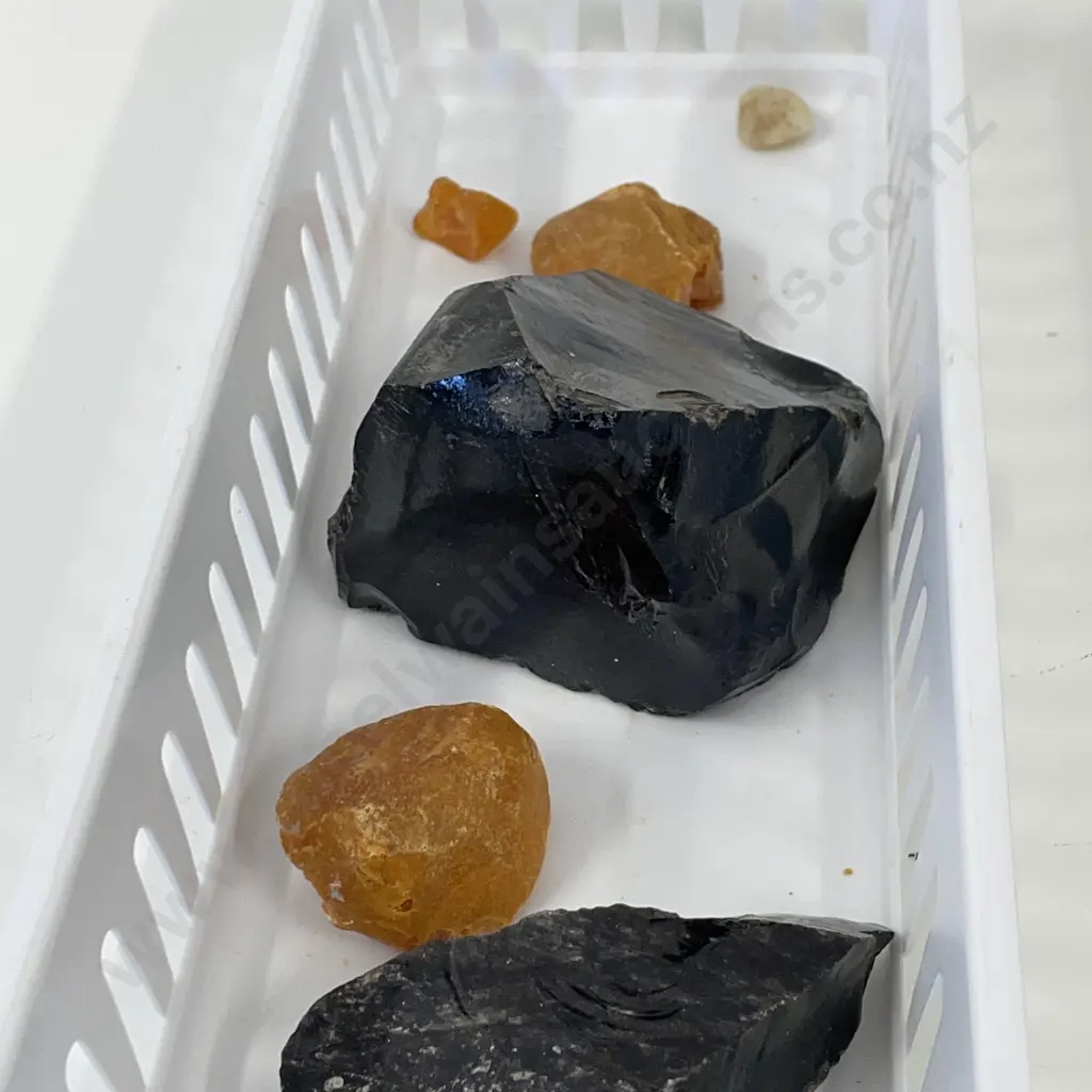 Collection of Obsidian and Kauri Gum Image 1++