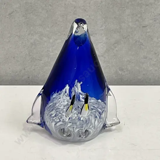Art Glass Penguin Paper weight, H13cm