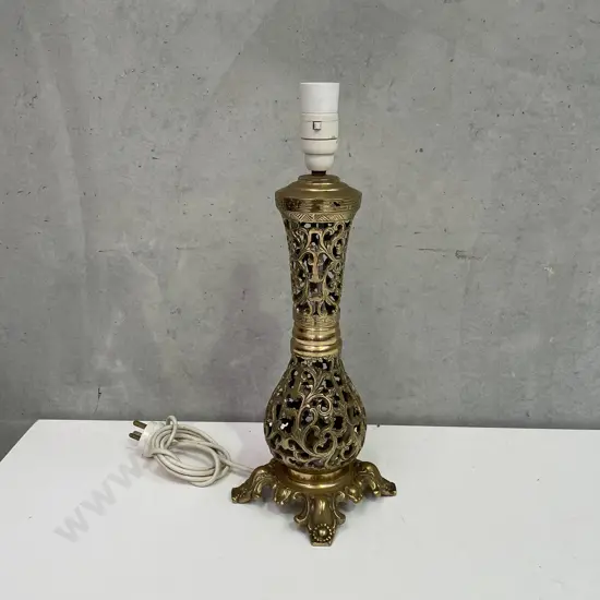 Ornate Solid Brass Table Lamp base, H45cm