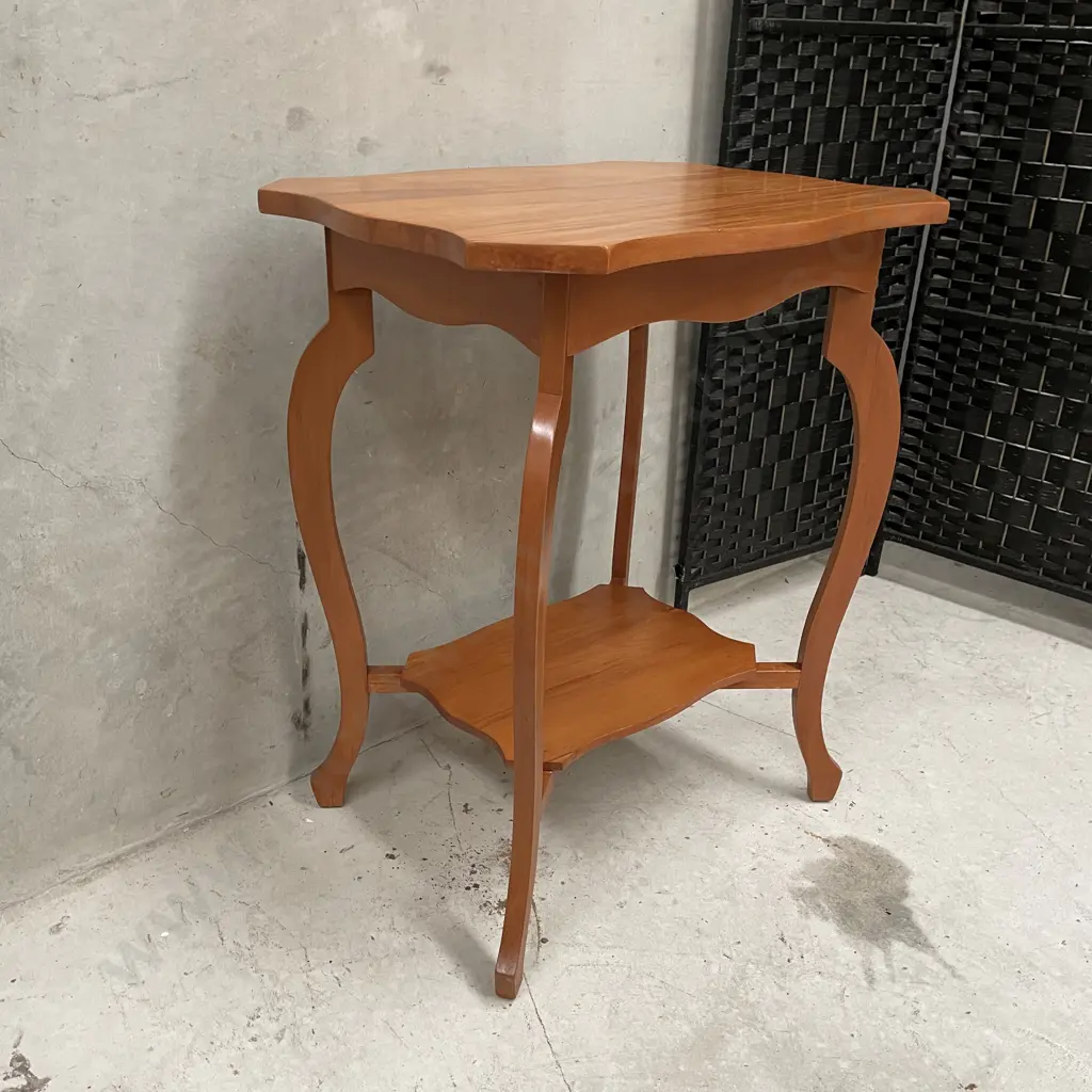 Vintage Solid Kauri? Quad Occasional Table, Single Shelf H76 Top 60x47cm Image 1++