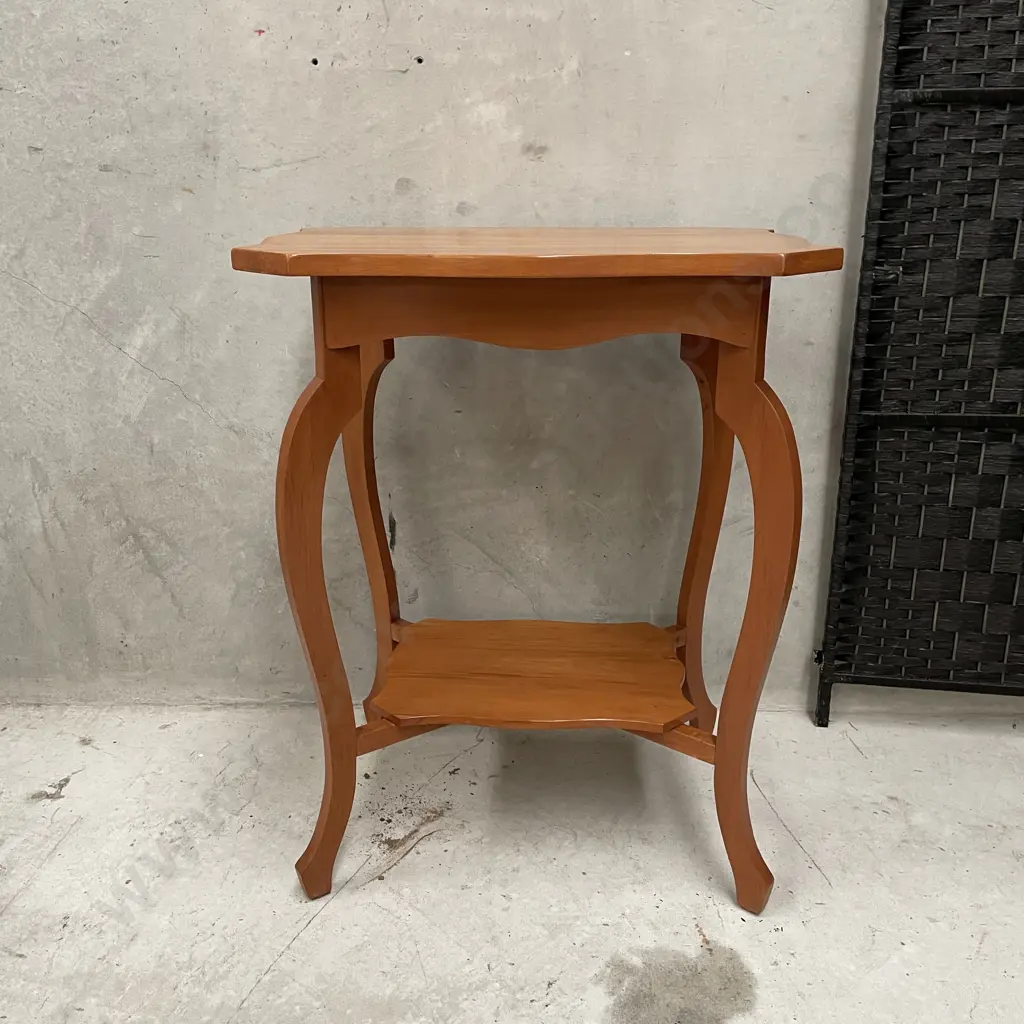 Vintage Solid Kauri? Quad Occasional Table, Single Shelf H76 Top 60x47cm Image 1++