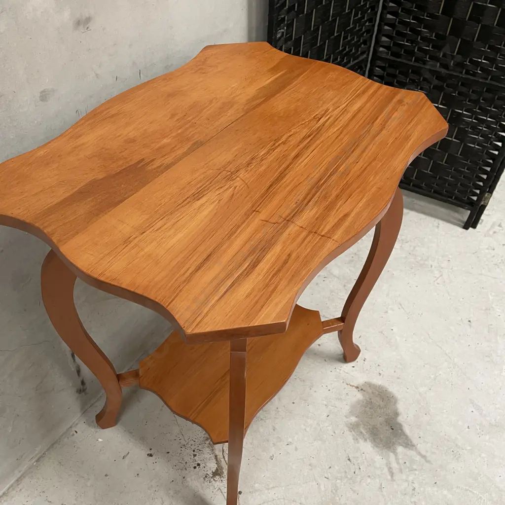 Vintage Solid Kauri? Quad Occasional Table, Single Shelf H76 Top 60x47cm Image 1++