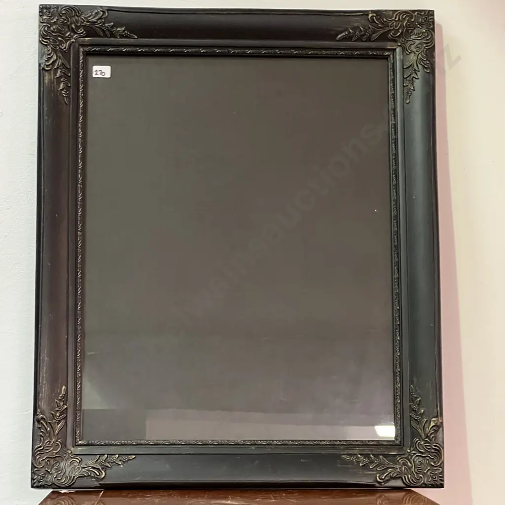 Ornate Black Frame with Carved Corners and Glass Protector. 51 x 62cm Image 1++