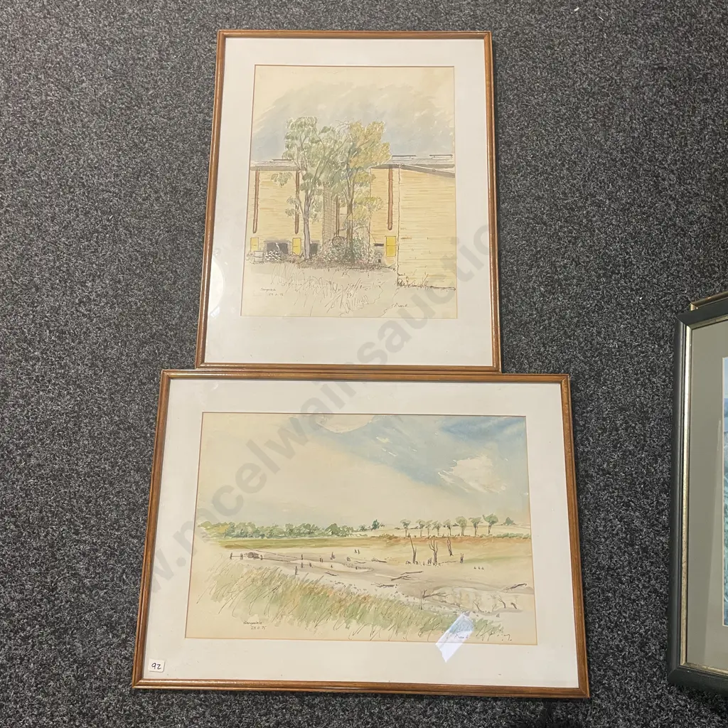 Two Framed Prints Signed P van Hoffen Image 1++