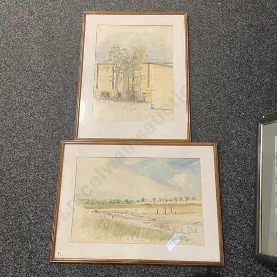 Two Framed Prints Signed P van Hoffen