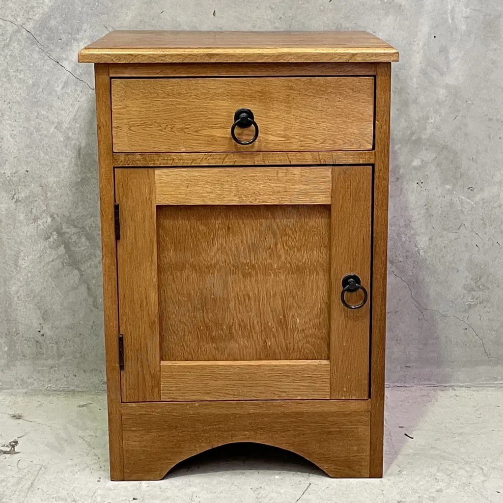 Wooden Bedside Cabinet. Single Door Single Drawer. H64 W43 D37cm Image 1++