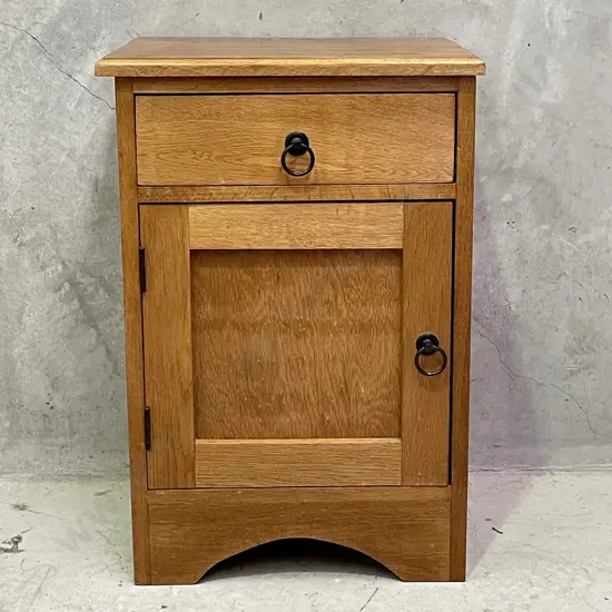 Wooden Bedside Cabinet. Single Door Single Drawer. H64 W43 D37cm