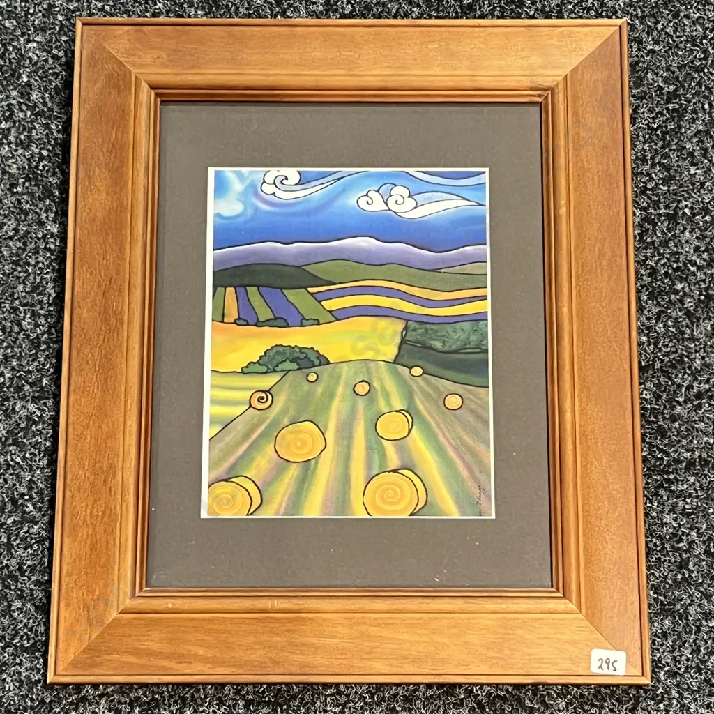 Darcy Gusse-Edinga Framed Artwork "Prairie's Big Skies" series. 39 x 47cm Image 1++