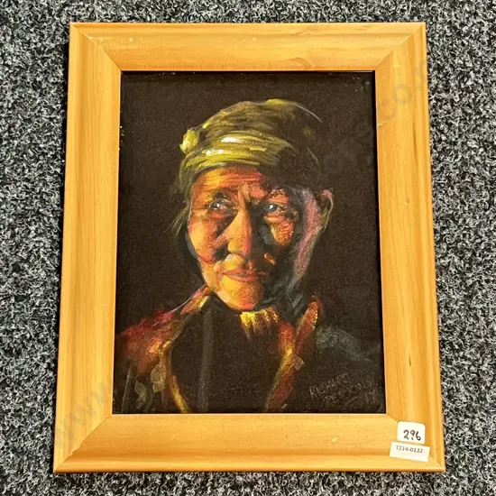 Framed Original Artwork titled "North Russian Lady" Signed Richard Perkins '97. 38 x 30cm