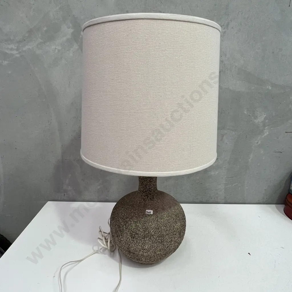 Mid Century Rough Cast Solid Table Lamp with Shade. H78cm Image 1++