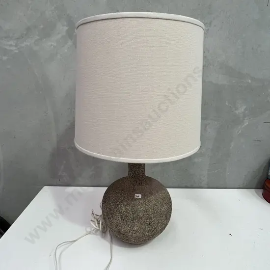 Mid Century Rough Cast Solid Table Lamp with Shade. H78cm