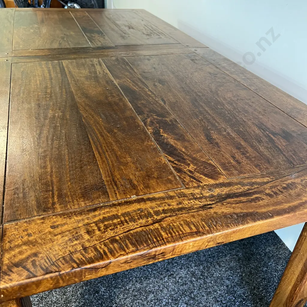 Solid Wood Rustic Farm Style 8-10 Seater extendable Dining Table. Image 1++