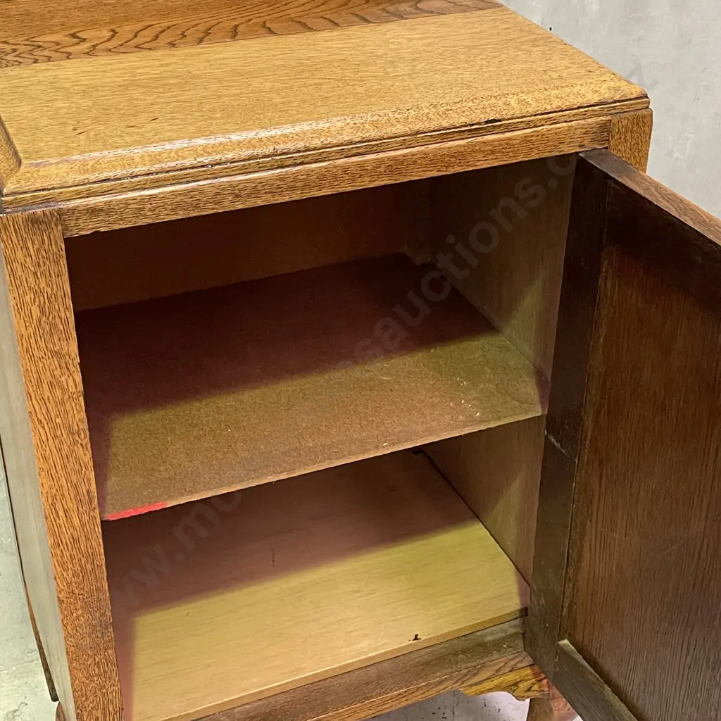 Vintage Solid Oak Single Door Bedside Cabinet Image 1++
