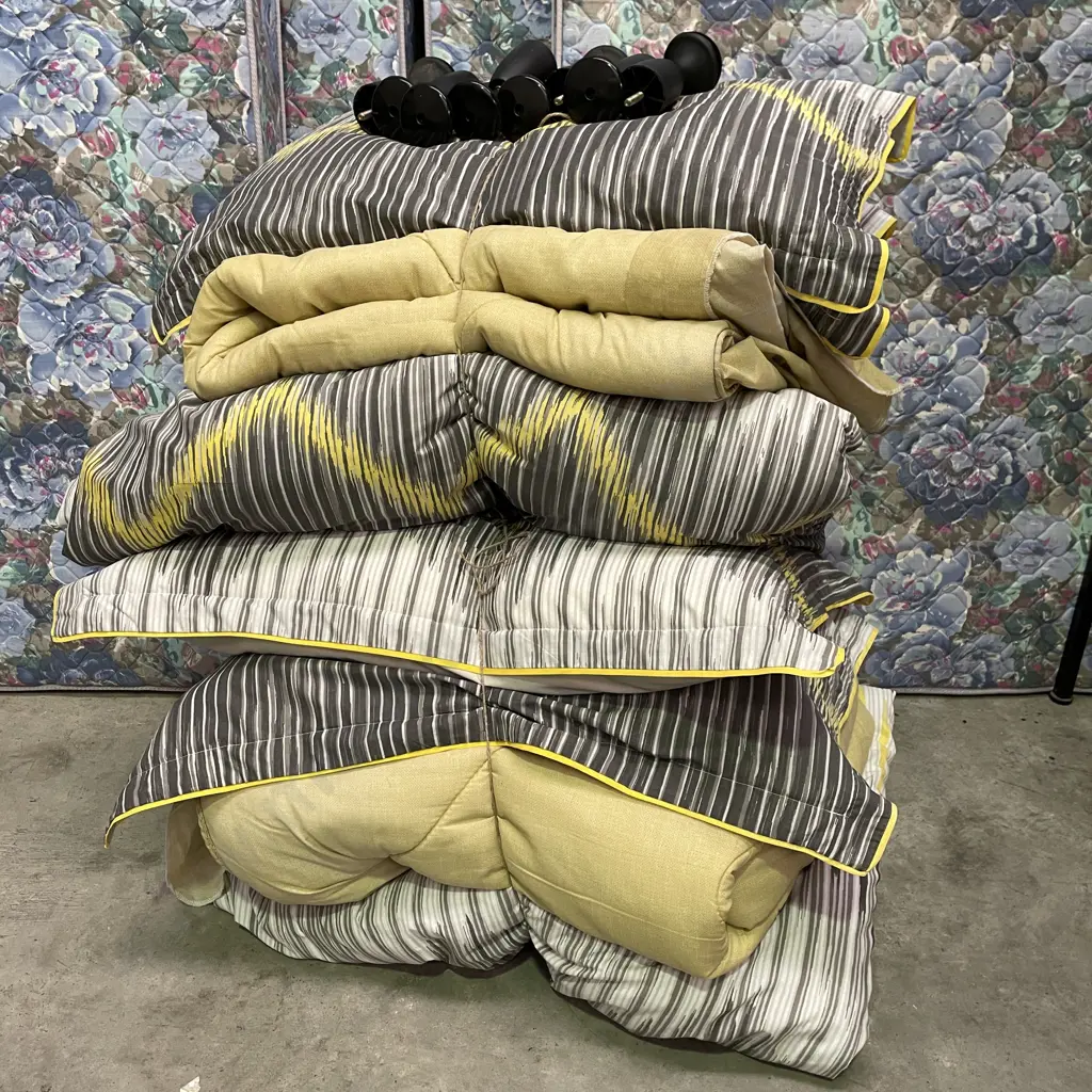 Pair of Single Beds with Enviro Foam Mattress and Base and two sets of quality linen/duvet covers, pillows etc Image 1++