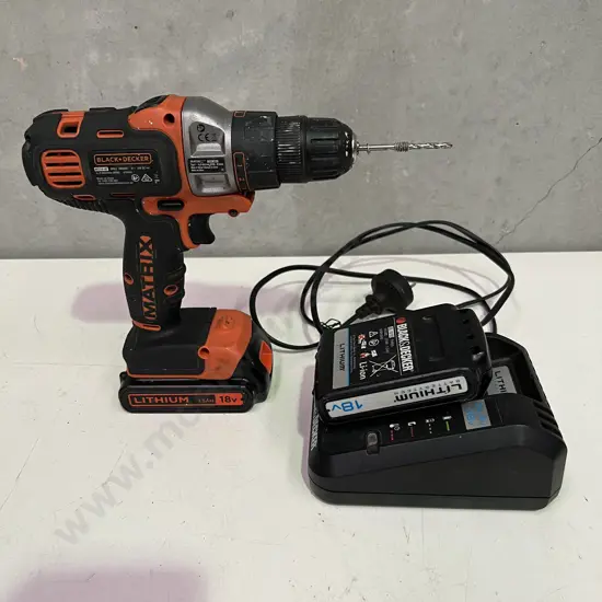 Black and Decker MT218-XE Drill Driver with 2 Batteries and Charger