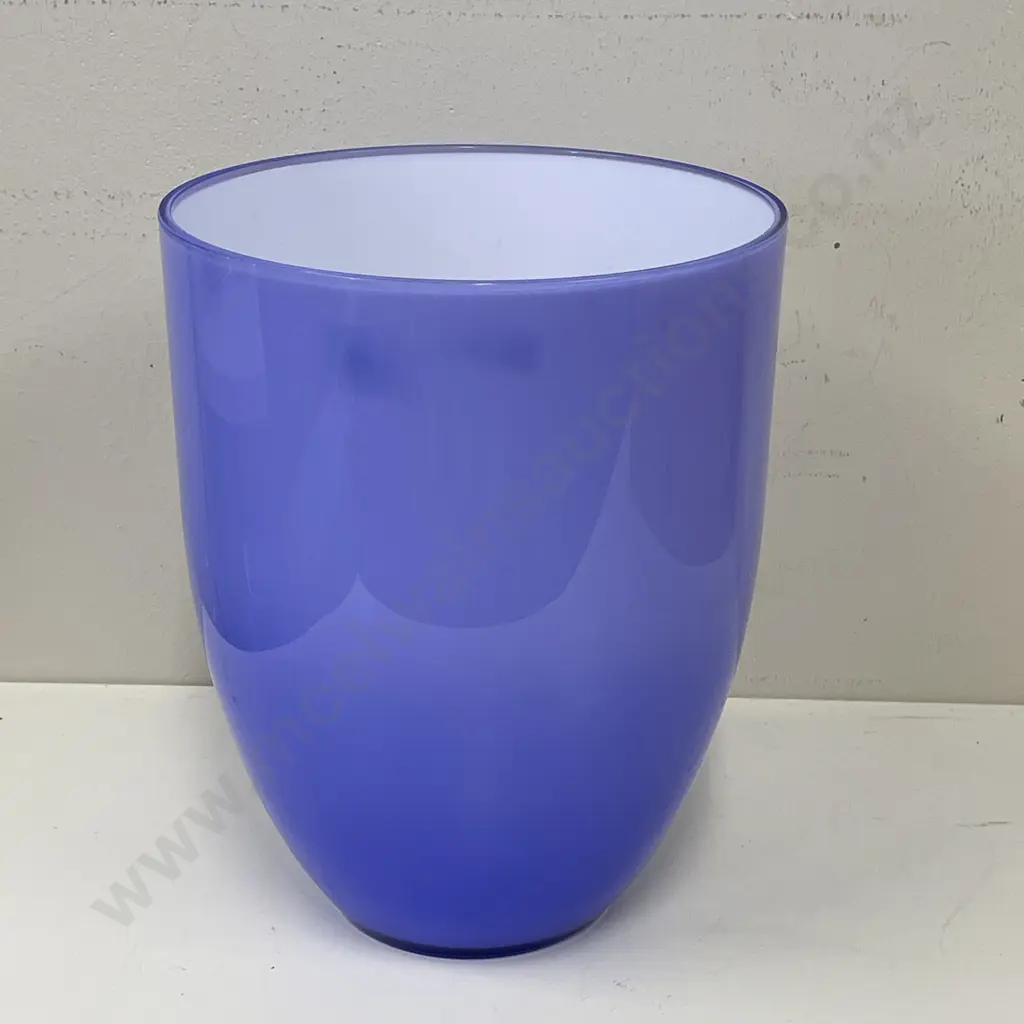Mid Century Style Mauve Vase with white interior Image 1++