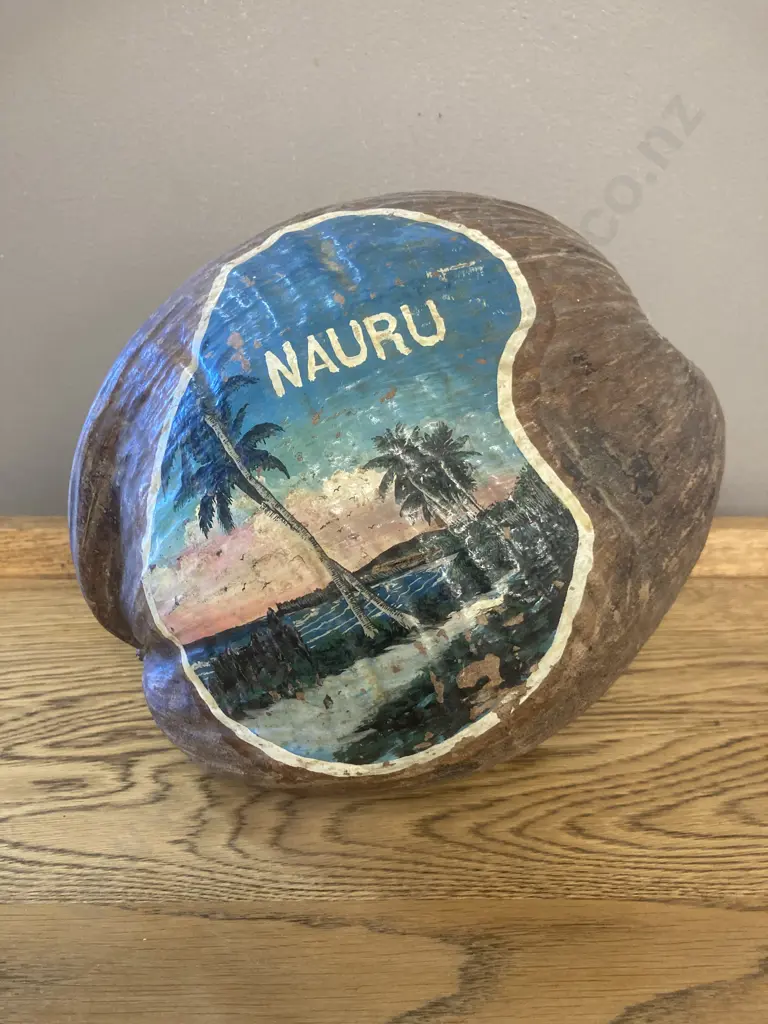 Vintage Souvenir Nauru Hand Painted Coconut DONATED DUE TO UNSOLD MULTIPLE TIMES Image 1++
