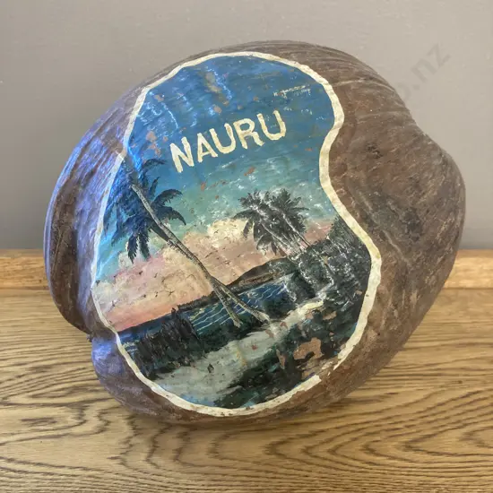 Vintage Souvenir Nauru Hand Painted Coconut DONATED DUE TO UNSOLD MULTIPLE TIMES
