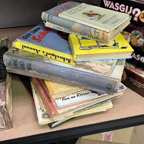 Assorted Vintage Books incl Famous Five, Golden West Annual, Buttercup Gold, Biggles Flies to Work and Girls Annuals