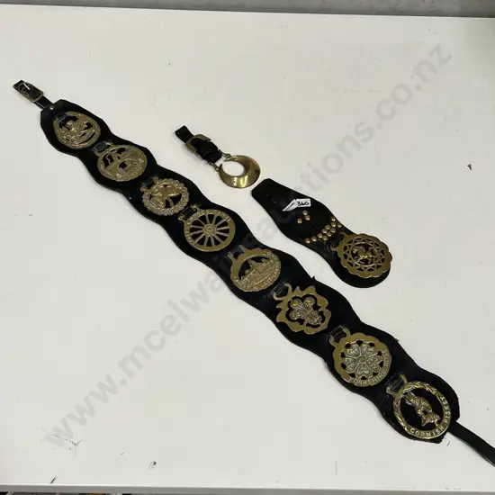 Vintage Horse Brass and Leather Straps