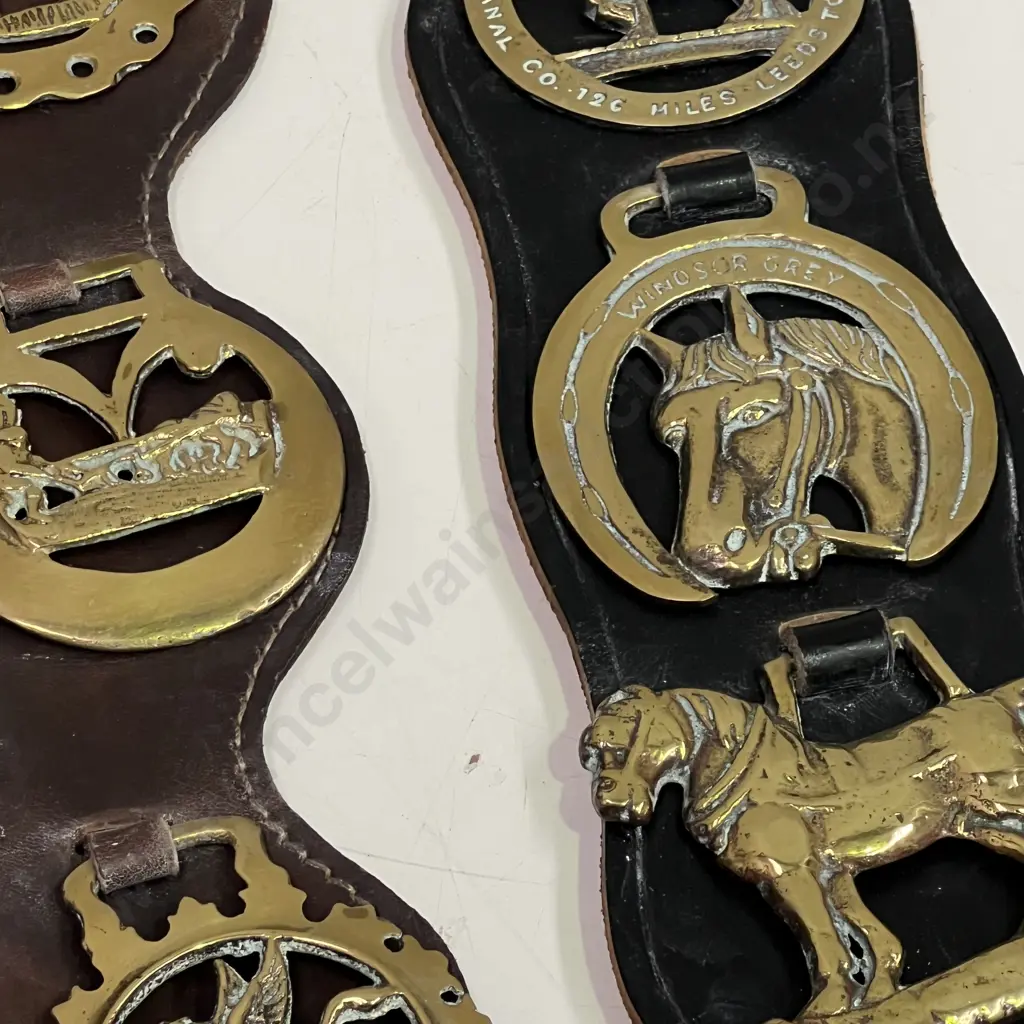 Vintage Horse Brass and Leather Straps Image 1++