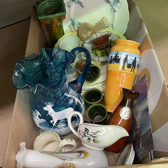 Box of Assorted Glassware and Crockery
