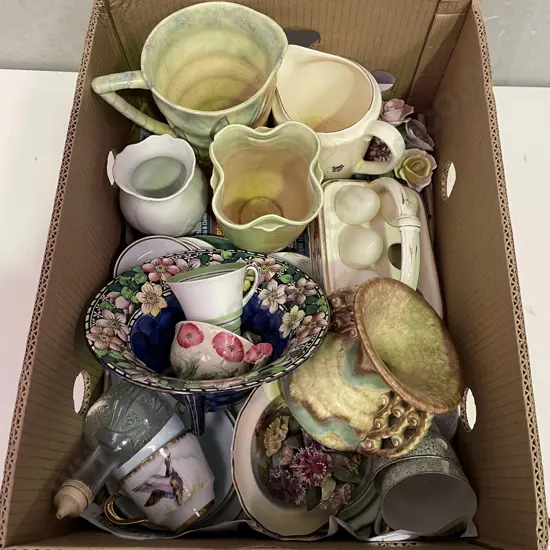 Box of Assorted Crockery