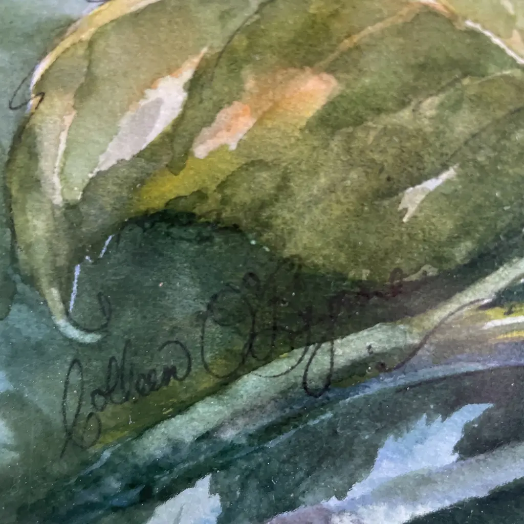 Large Framed and Signed Original Watercolour. Floral themed. 57 x 77cm Image 1++
