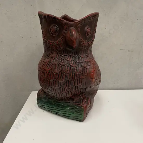 Large Hand Painted Terracotta Owl Plant Pot H42cm