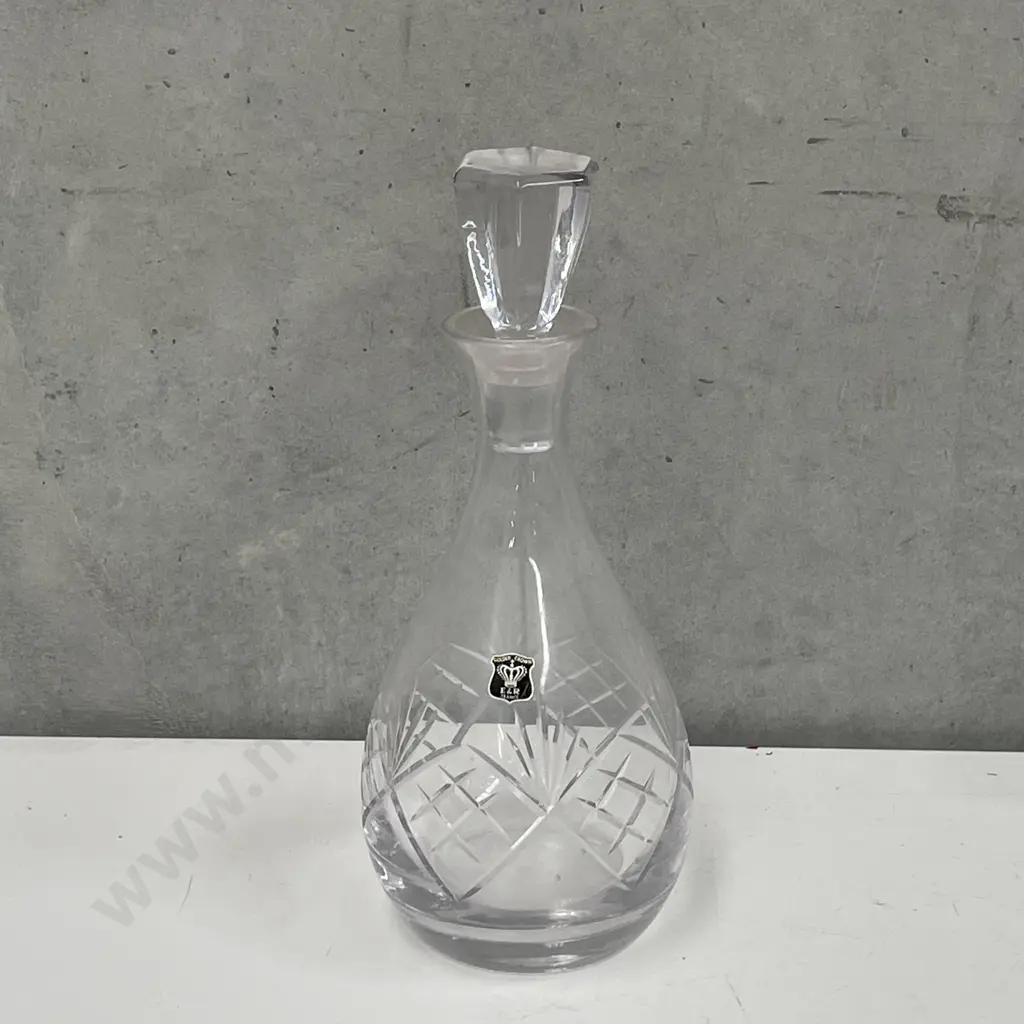 French Golden Crown E & R Crystal Decanter Image 1++