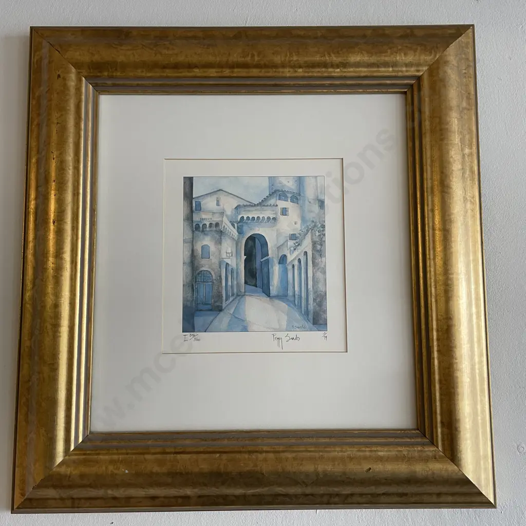 Gilded Framed Limited Edition Signed Peggy Sands Artwork. 50 x 53cm Image 1++